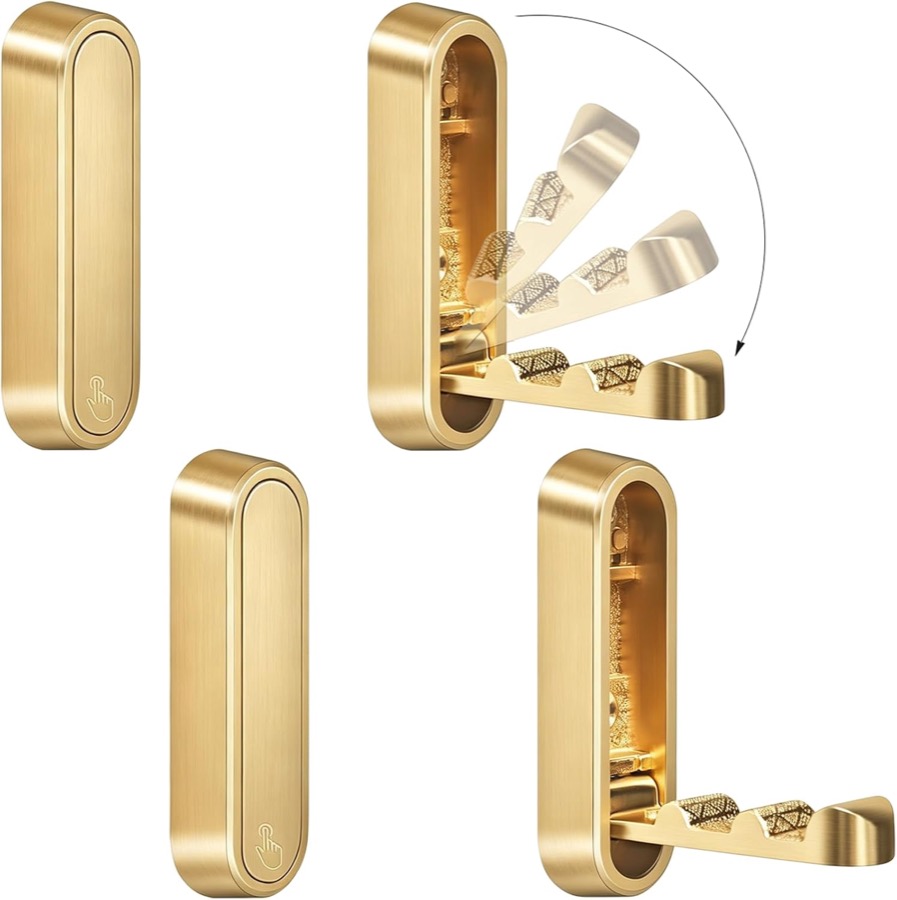 Gold folding coat hooks